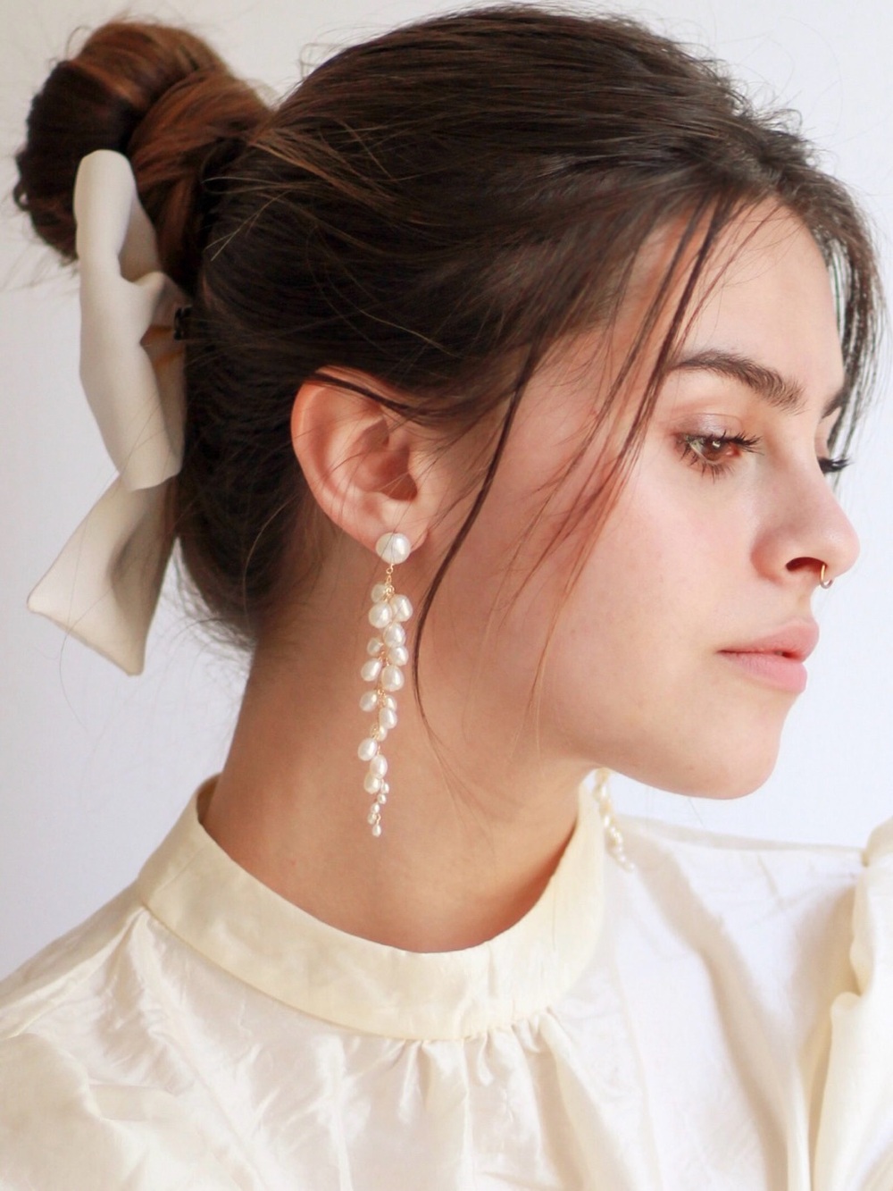 GoldenLinings Sereine Pearl Earrings | 14K Gold Fill | Unworn